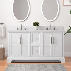 Vanity Art 60-Inch Double Sink Freestanding Bathroom Vanity with Engineered Marble Top - VA5060-D - The Home Selection