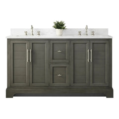 Vanity Art 60-Inch Double Sink Freestanding Bathroom Vanity with Engineered Marble Top - VA5060-D - The Home Selection