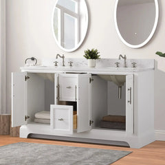 Vanity Art 60-Inch Double Sink Freestanding Bathroom Vanity with Engineered Marble Top - VA5060-D - The Home Selection