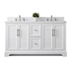 Vanity Art 60-Inch Double Sink Freestanding Bathroom Vanity with Engineered Marble Top - VA5060-D - The Home Selection