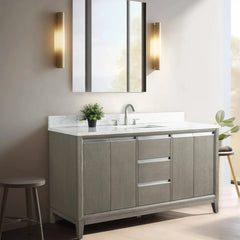 Vanity Art 60-Inch Single Sink Bathroom Vanity with Engineered Marble Top - VA8060 - The Home Selection