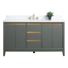 Vanity Art 60-Inch Single Sink Bathroom Vanity with Engineered Marble Top - VA8060 - The Home Selection