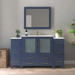 Vanity Art 60-Inch Single Sink Bathroom Vanity with White Ceramic Top and Mirror - VA3036-60 - The Home Selection