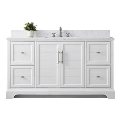 Vanity Art 60-Inch Single Sink Freestanding Bathroom Vanity with Engineered Marble Top- VA5060-S - The Home Selection