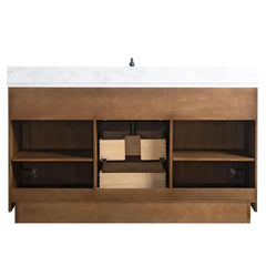Vanity Art 60" Single Sink Bathroom Vanity in Tan - CVG60S-T - The Home Selection