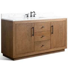 Vanity Art 60" Single Sink Bathroom Vanity in Tan - CVG60S-T - The Home Selection