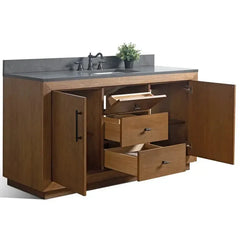 Vanity Art 60" Single Sink Bathroom Vanity in Tan - CVG60S-T - The Home Selection