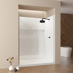 Vanity Art 60 x 32 inches 4-Piece Direct-to-Stud Alcove Shower Wall Kits - BSB01+BSW02 - The Home Selection
