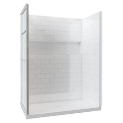 Vanity Art 60 x 32 inches 4-Piece Direct-to-Stud Alcove Shower Wall Kits - BSB01+BSW02 - The Home Selection