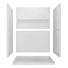 Vanity Art 60 x 32 inches 4-Piece Direct-to-Stud Alcove Shower Wall Kits - BSB01+BSW02 - The Home Selection