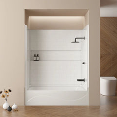 Vanity Art 60 x 32 inches 4-Piece Direct-to-Stud Wall Shower with Alcove Bathtub - B3031 - The Home Selection