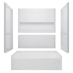 Vanity Art 60 x 32 inches 4-Piece Direct-to-Stud Wall Shower with Alcove Bathtub - B3031 - The Home Selection