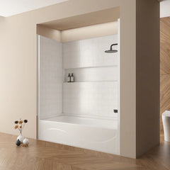Vanity Art 60 x 32 inches 4-Piece Direct-to-Stud Wall Shower with Alcove Bathtub - B3031 - The Home Selection