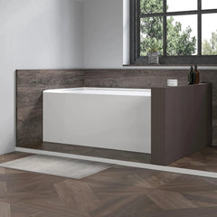 Vanity Art 60"x 30" Pure White Alcove Soaking Tub with Overflow and Drain - B3022-Left - The Home Selection