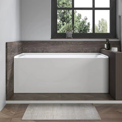 Vanity Art 60"x 32" Acrylic Alcove Skirt Soaking Bathtub with Left Overflow and Drain - B3012-Left - The Home Selection