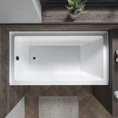 Vanity Art 60"x 32" Acrylic Alcove Skirt Soaking Bathtub with Left Overflow and Drain - B3012-Left - The Home Selection
