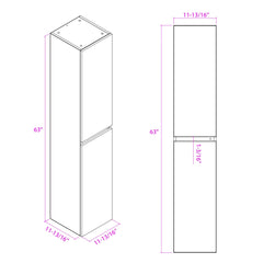Vanity Art 63-Inch Wall-Hung Bathroom Cabinet - VA6011W - The Home Selection