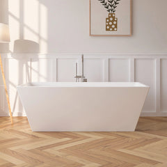 Vanity Art 67" Acrylic Flatbottom Freestanding Soaking Bathtub in White - VA6813-L - The Home Selection
