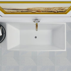 Vanity Art 67" Acrylic Flatbottom Freestanding Soaking Bathtub in White - VA6821-L - The Home Selection
