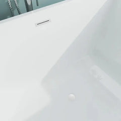 Vanity Art 67" Acrylic Flatbottom Freestanding Soaking Bathtub in White - VA6821-L - The Home Selection
