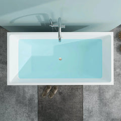 Vanity Art 67" Acrylic Flatbottom Freestanding Soaking Bathtub in White - VA6821-L - The Home Selection