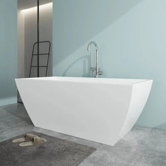 Vanity Art 67" Acrylic Flatbottom Freestanding Soaking Bathtub in White - VA6821-L - The Home Selection