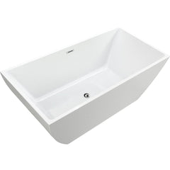 Vanity Art 67" Acrylic Flatbottom Freestanding Soaking Bathtub in White - VA6821-L - The Home Selection