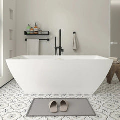 Vanity Art 67" Acrylic Flatbottom Freestanding Soaking Bathtub in White - VA6821-L - The Home Selection