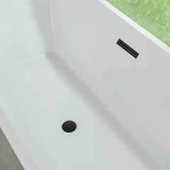 Vanity Art 67" Acrylic Flatbottom Freestanding Soaking Bathtub in White/Polished Chrome - VA6820 - The Home Selection