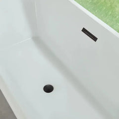 Vanity Art 67" Acrylic Flatbottom Freestanding Soaking Bathtub in White/Polished Chrome - VA6820 - The Home Selection