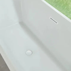 Vanity Art 67" Acrylic Flatbottom Freestanding Soaking Bathtub in White/Polished Chrome - VA6820 - The Home Selection