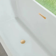 Vanity Art 67" Acrylic Flatbottom Freestanding Soaking Bathtub in White/Polished Chrome - VA6820 - The Home Selection