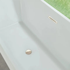 Vanity Art 67" Acrylic Flatbottom Freestanding Soaking Bathtub in White/Polished Chrome - VA6820 - The Home Selection