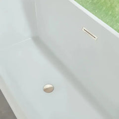 Vanity Art 67" Acrylic Flatbottom Freestanding Soaking Bathtub in White/Polished Chrome - VA6820 - The Home Selection