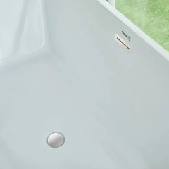Vanity Art 67" Freestanding Bathtub White Acrylic Freestanding Soaking Tub | Contemporary Design with Pop-up Drain and Overflow, UPC Certified - VA6813B - The Home Selection
