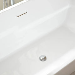 Vanity Art 67" Freestanding Bathtub White Acrylic Freestanding Soaking Tub | Contemporary Design with Pop-up Drain and Overflow, UPC Certified - VA6813B - The Home Selection