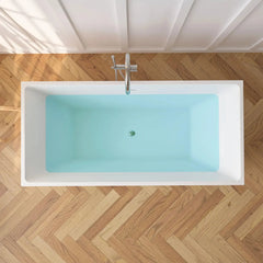 Vanity Art 67" Freestanding Bathtub White Acrylic Freestanding Soaking Tub | Contemporary Design with Pop-up Drain and Overflow, UPC Certified - VA6813B - The Home Selection