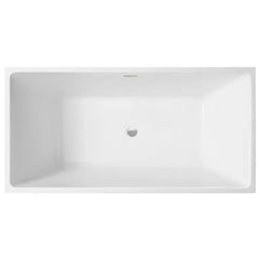 Vanity Art 67" Freestanding Bathtub White Acrylic Freestanding Soaking Tub | Contemporary Design with Pop-up Drain and Overflow, UPC Certified - VA6813B - The Home Selection