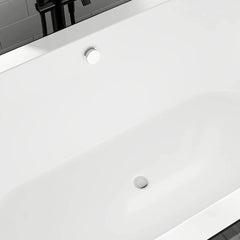 Vanity Art 68" Acrylic Flatbottom Freestanding Soaking Bathtub in Black and White - VA6812-BL - The Home Selection