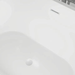Vanity Art 68" Acrylic Flatbottom Freestanding Soaking Bathtub in White - VA6815-L - The Home Selection