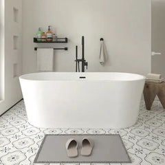 Vanity Art 68" Acrylic Flatbottom Freestanding Soaking Bathtub in White - VA6815-L - The Home Selection