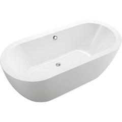 Vanity Art 68 Acrylic Flatbottom Freestanding Soaking Bathtub in White - VA6836 - The Home Selection