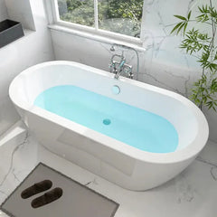 Vanity Art 68 Acrylic Flatbottom Freestanding Soaking Bathtub in White - VA6836 - The Home Selection
