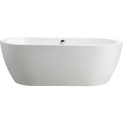Vanity Art 68 Acrylic Flatbottom Freestanding Soaking Bathtub in White - VA6836 - The Home Selection