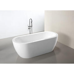 Vanity Art 68 Acrylic Flatbottom Freestanding Soaking Bathtub in White - VA6836 - The Home Selection
