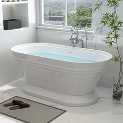 Vanity Art 68" Acrylic Freestanding Soaking Bathtub – Sleek Design & Spa-Like Comfort - VA6610-L - The Home Selection