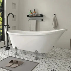 Vanity Art 69" Luxury Acrylic Clawfoot Freestanding Bathtub – Classic Elegance & Modern Comfort - VA6310-L - The Home Selection