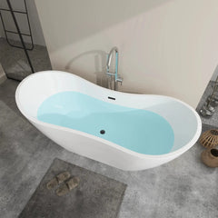 Vanity Art 71" Acrylic Clawfoot Freestanding Bathtub – Timeless Style & Luxurious Comfort - VA6517 - The Home Selection