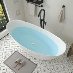 Vanity Art 71" Acrylic Freestanding Soaking Bathtub – Elegant Design & Ultimate Comfort - VA6807 - The Home Selection