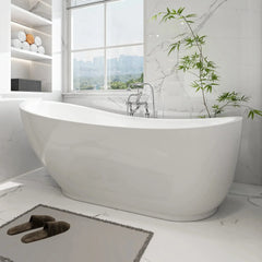 Vanity Art 71 Inch Acrylic Clawfoot Freestanding Bathtub – Elegant Design & Lasting Comfort - VA6512-L - The Home Selection